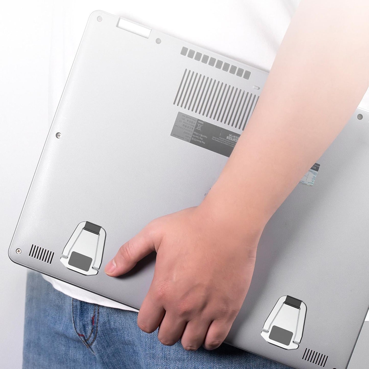 Laptop Stand Base Cooling Bracket Computer Accessories 1 Pair for Office Gray