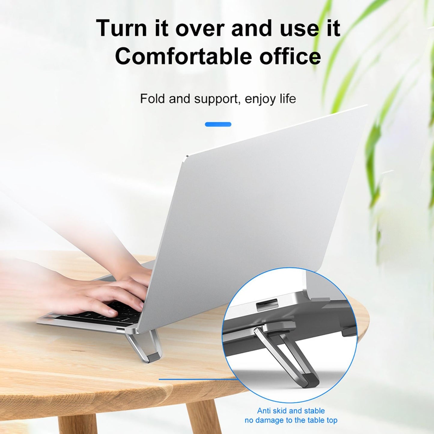 Laptop Stand Base Cooling Bracket Computer Accessories 1 Pair for Office Gray