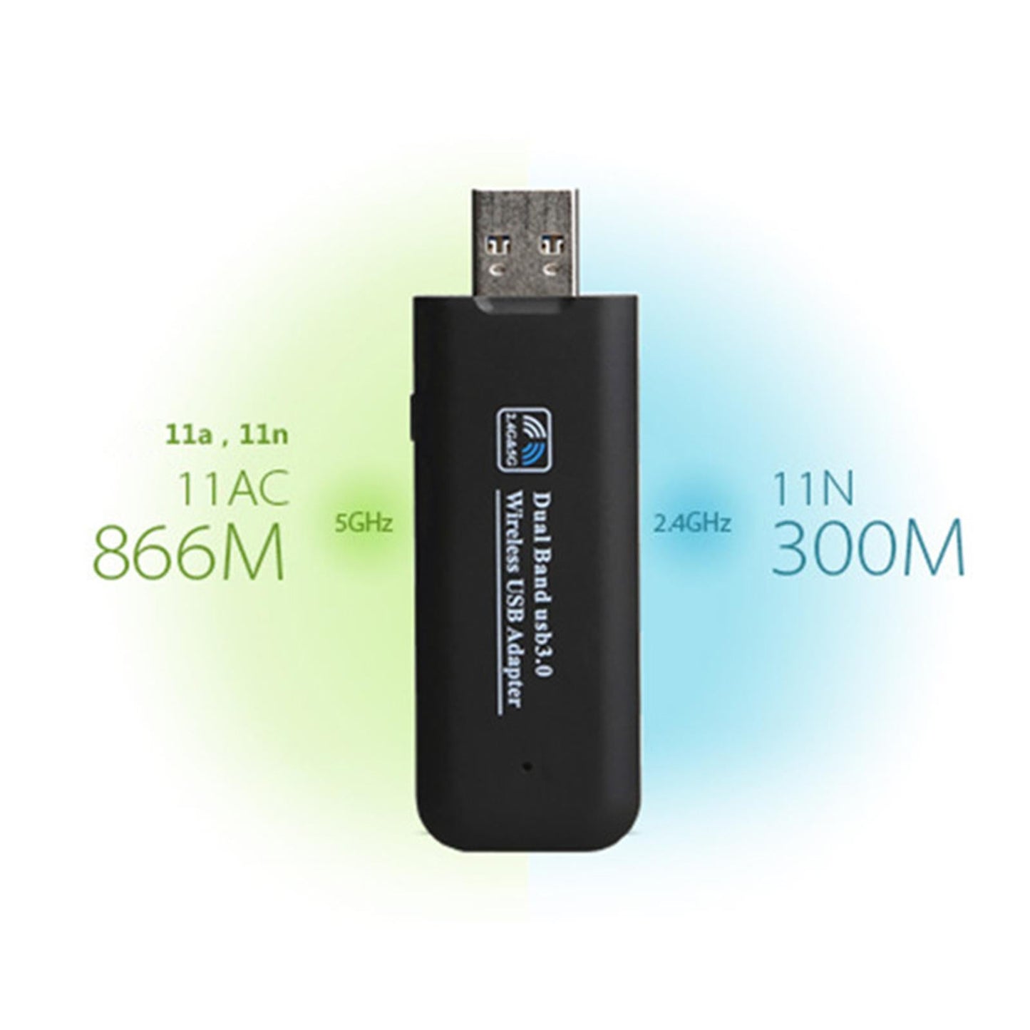 AC 1200Mbps Adapter USB WiFi Wireless Network Card 5GHz & 2.4G for Computer