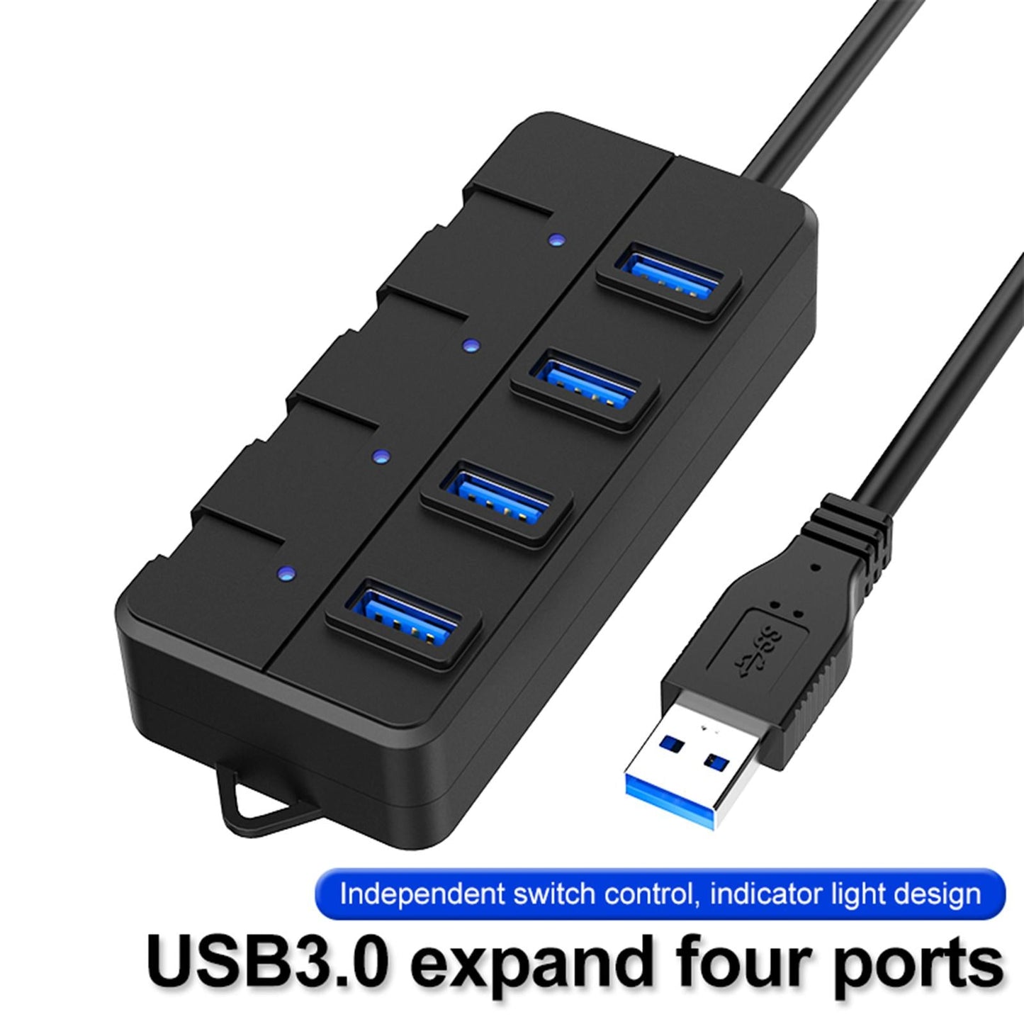 4 Port USB 3.0 Hub Extension Splitter for Hard Drive Fast Data Transfer