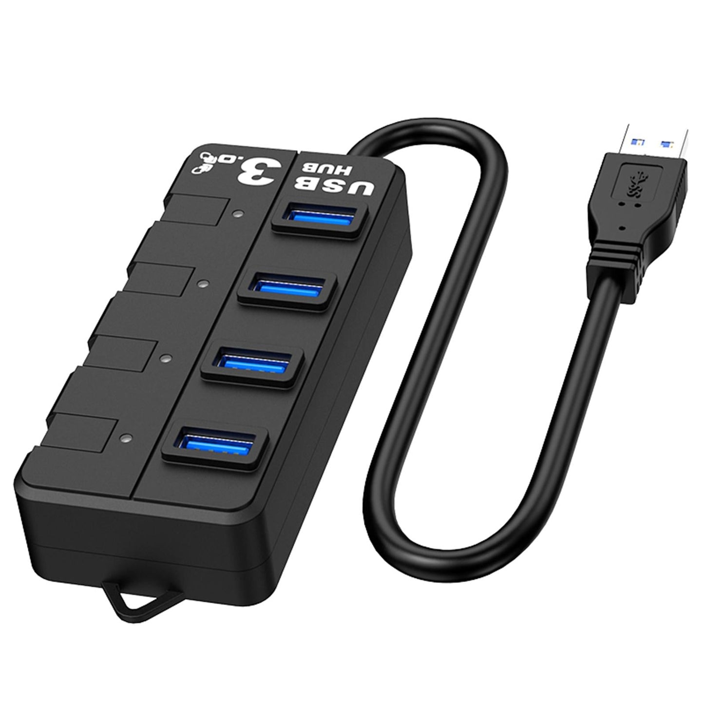 4 Port USB 3.0 Hub Extension Splitter for Hard Drive Fast Data Transfer