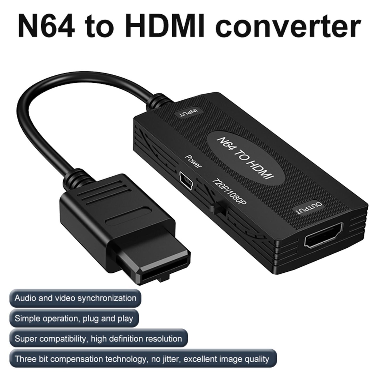 N64 To HDMI Converter for Nintendo 64 Console Portable Easy Use Premium