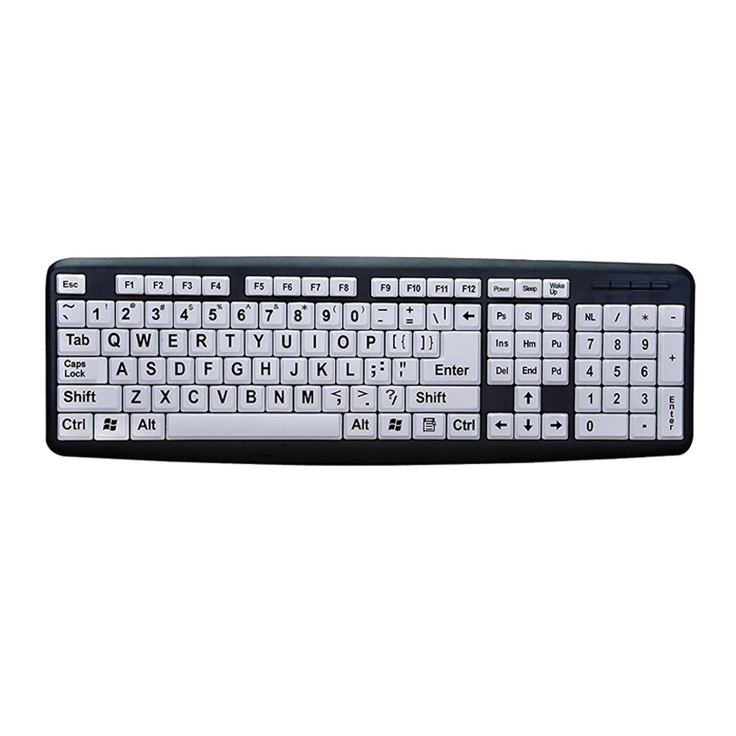 Large Print Computer Keyboard Makes Type Easy for Visual Assistance Senior