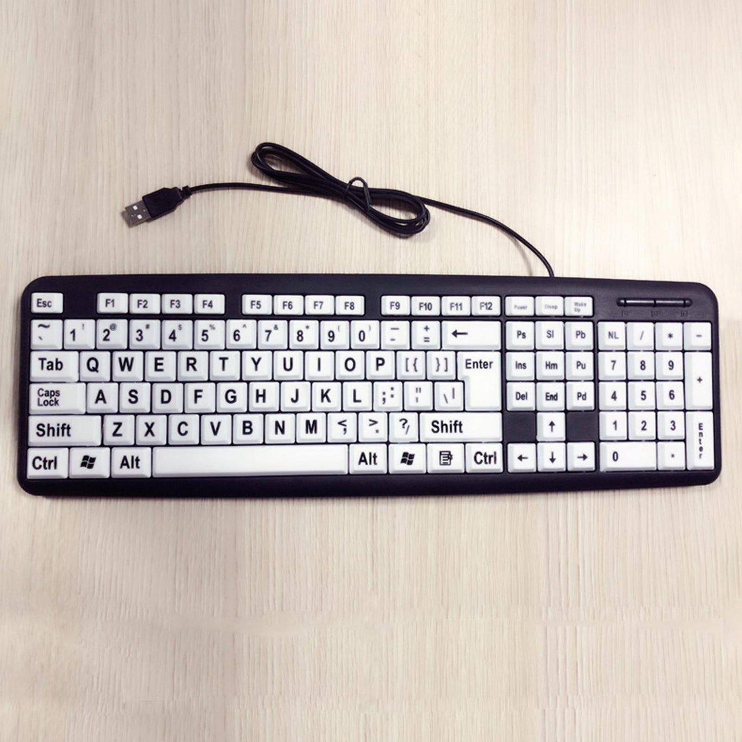 Large Print Computer Keyboard Makes Type Easy for Visual Assistance Senior