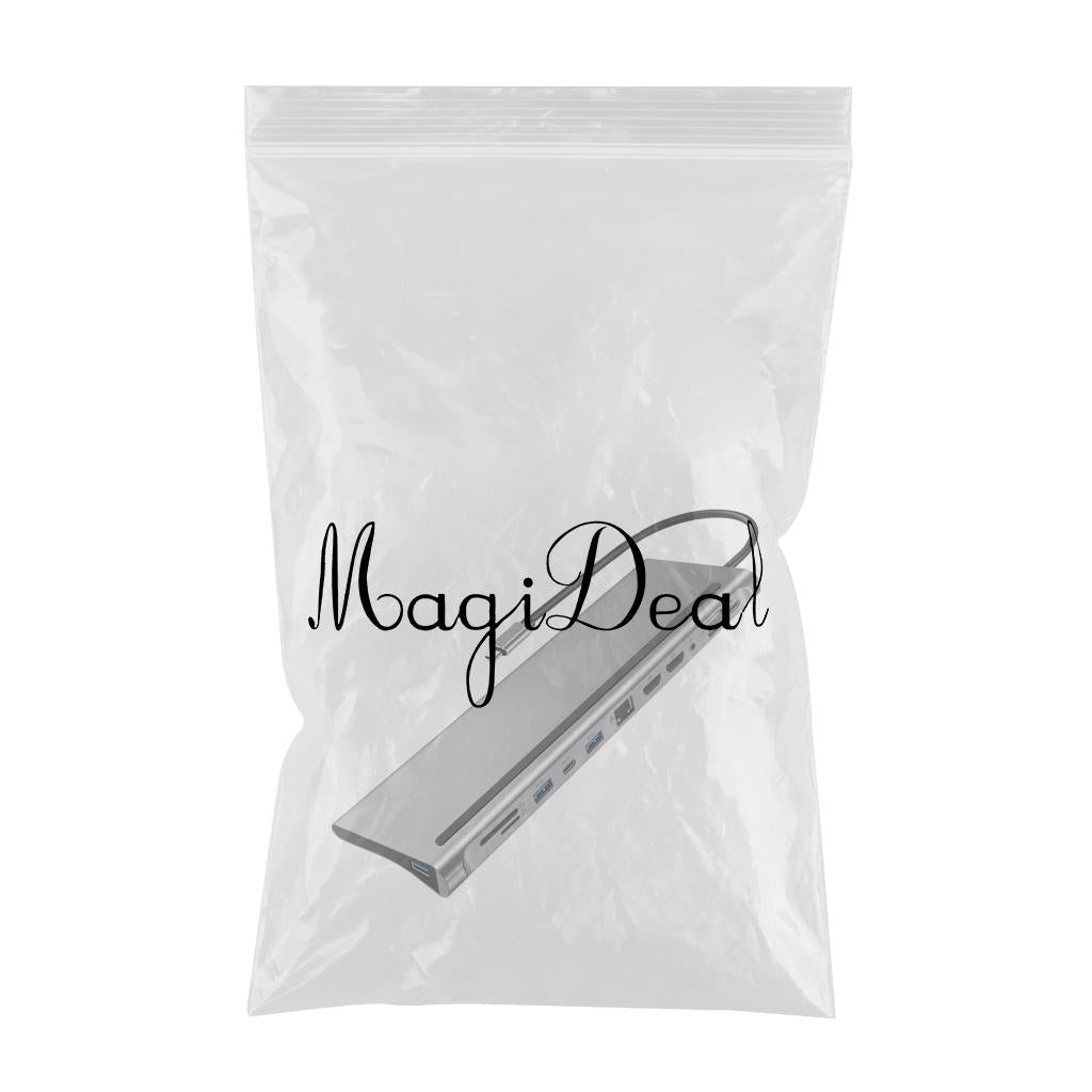 12 in 1 USB C Docking Station USB Type C to HDTV VGA Adapter PD Charging