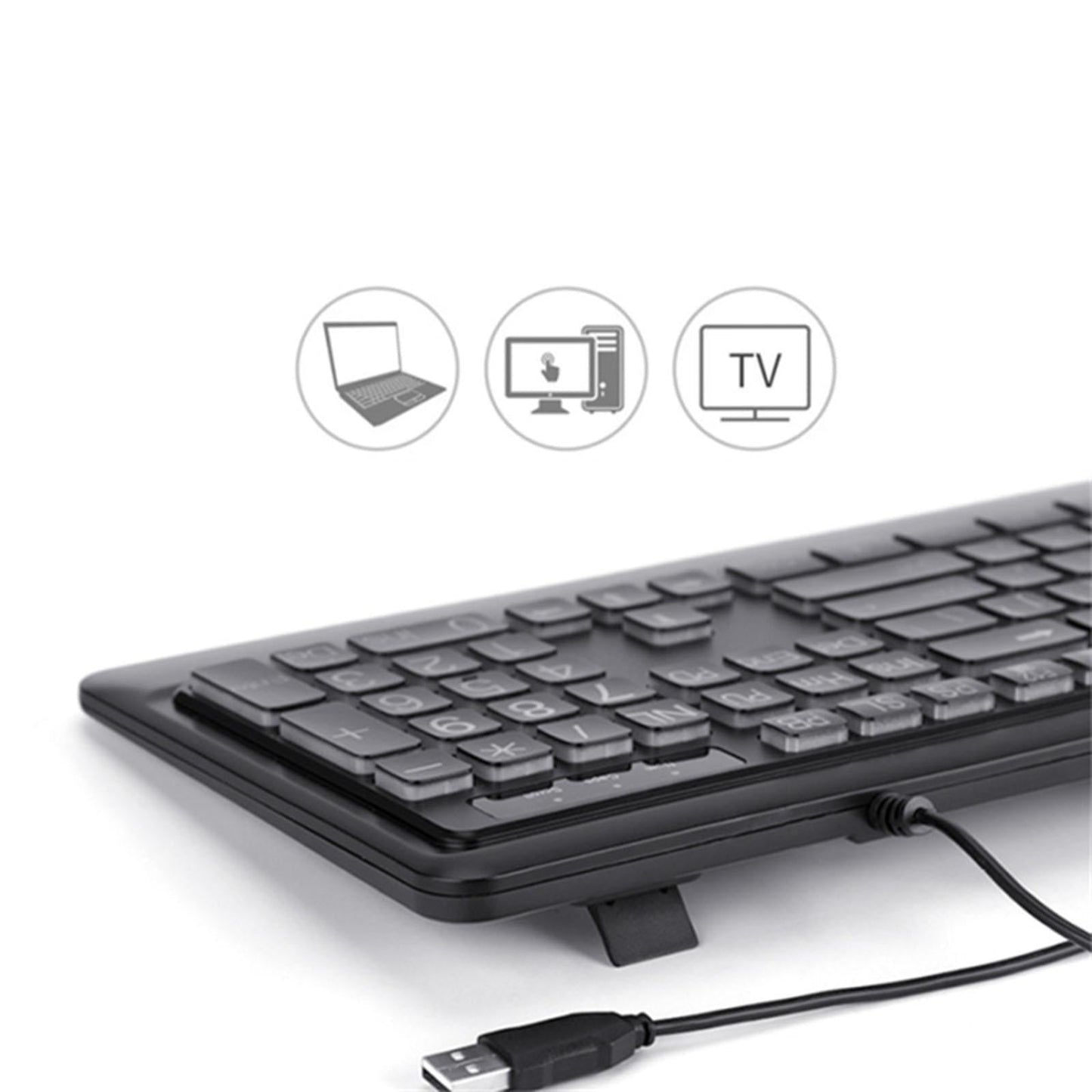 Keyboard Durable Quiet Standard for Desktop Computer Low Vision Individuals