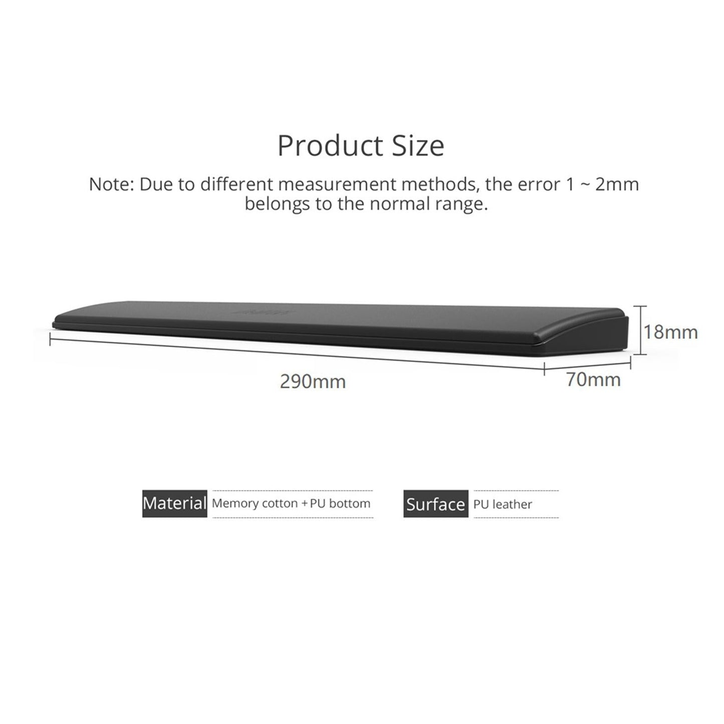 Keyboard Wrist Pad Anti-Skid PU Leather for Desktop PC 61keys white