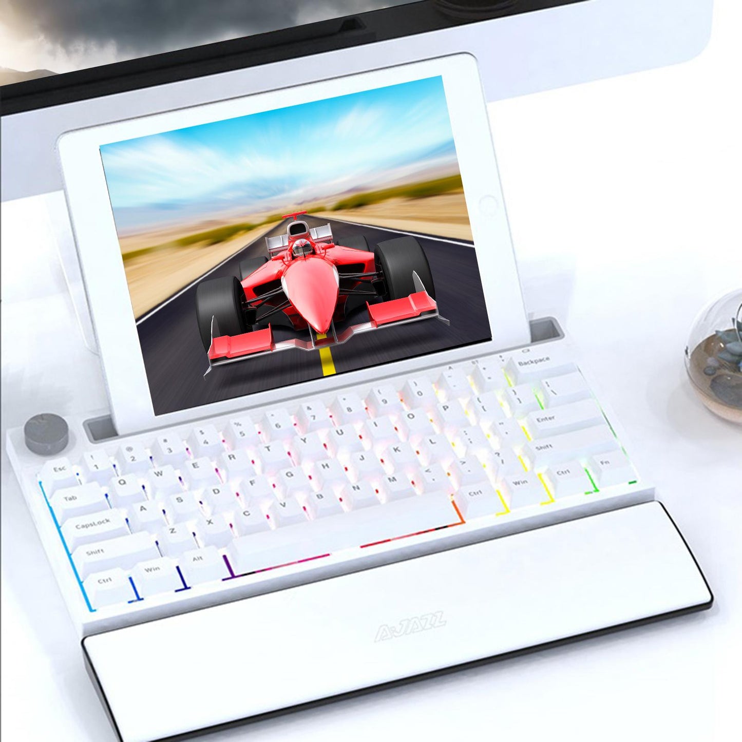 Keyboard Wrist Pad Anti-Skid PU Leather for Desktop PC 61keys black