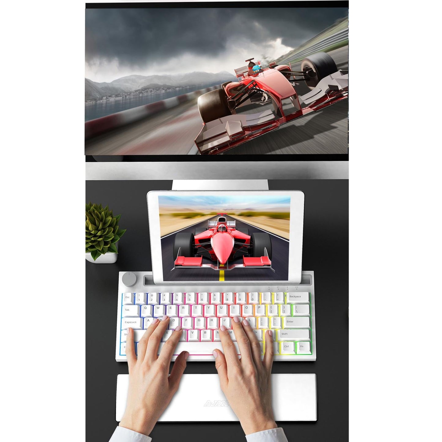 Keyboard Wrist Pad Anti-Skid PU Leather for Desktop PC 61keys black