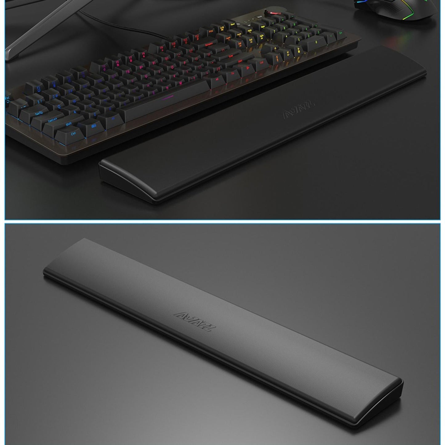 Keyboard Wrist Pad Anti-Skid PU Leather for Desktop PC 104keys white