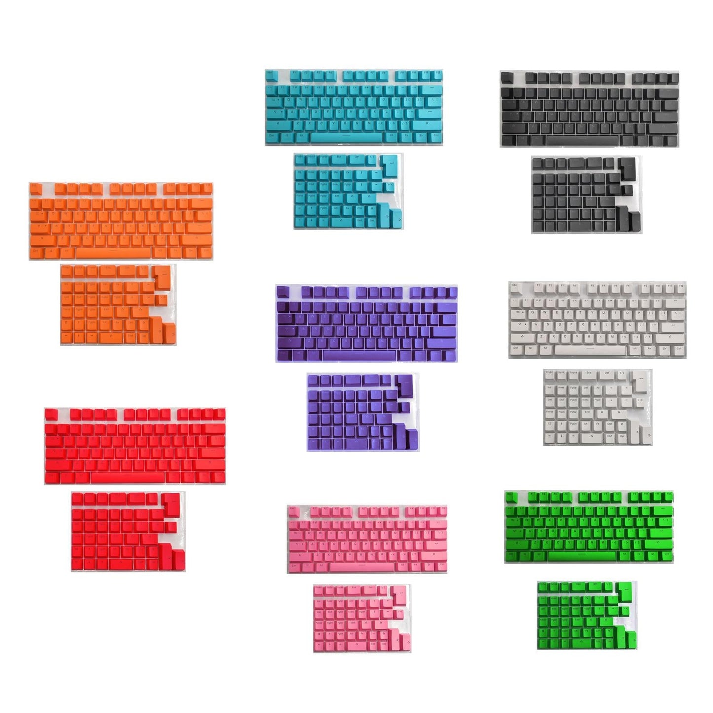 PBT Keycaps Anti-Grease Mini for 61 64 68 71 82 84 Layout Keyboard Black