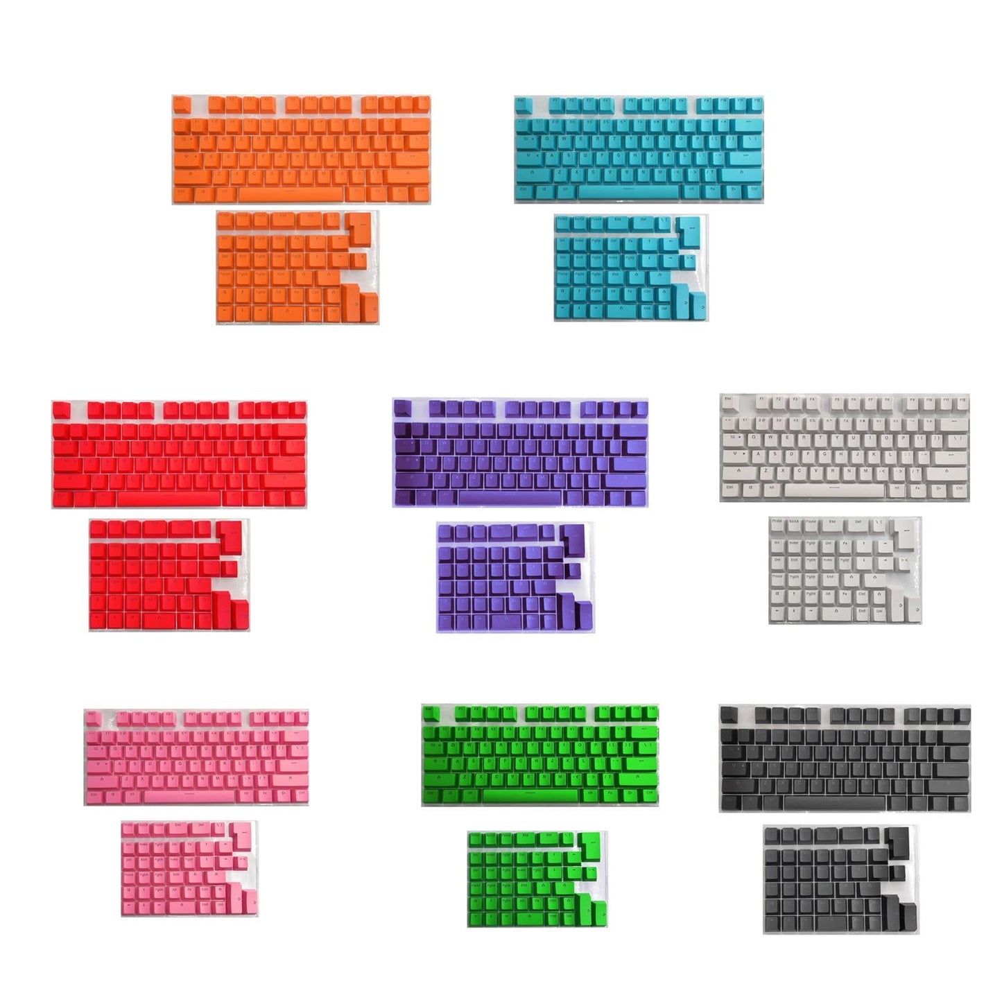 PBT Keycaps Anti-Grease Mini for 61 64 68 71 82 84 Layout Keyboard Black