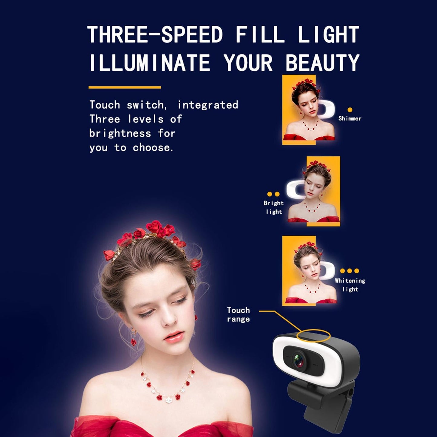 Webcam with Tripod Free Drive for Video Conferencing Live Streaming Desktop