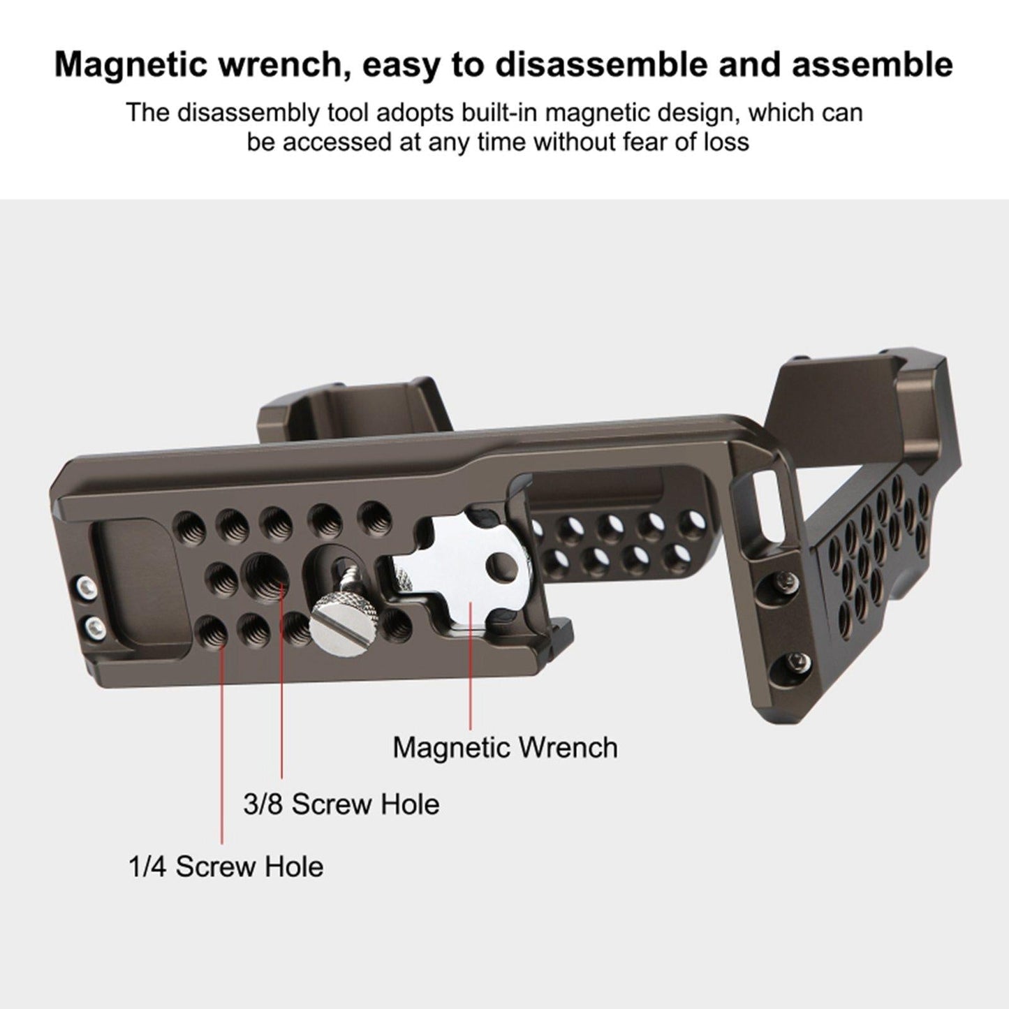 Video Camera Cage Stabilizer for DSLR Cameras for Canon EOS R5 R6/ A7RIII PU3073GT for A7M3