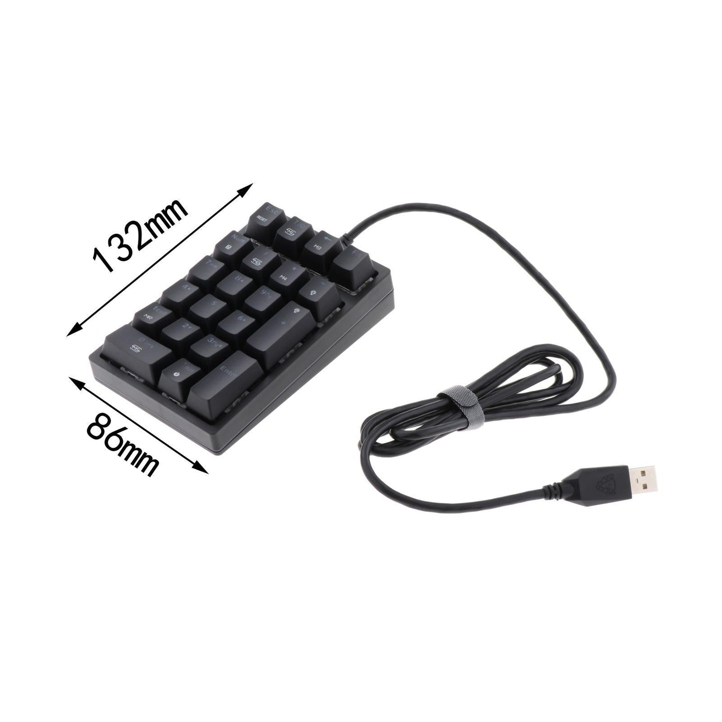 K24 Mini Numpad 21 Keys USB-C RGB Wired for Home Gaming Computer Blue Switch