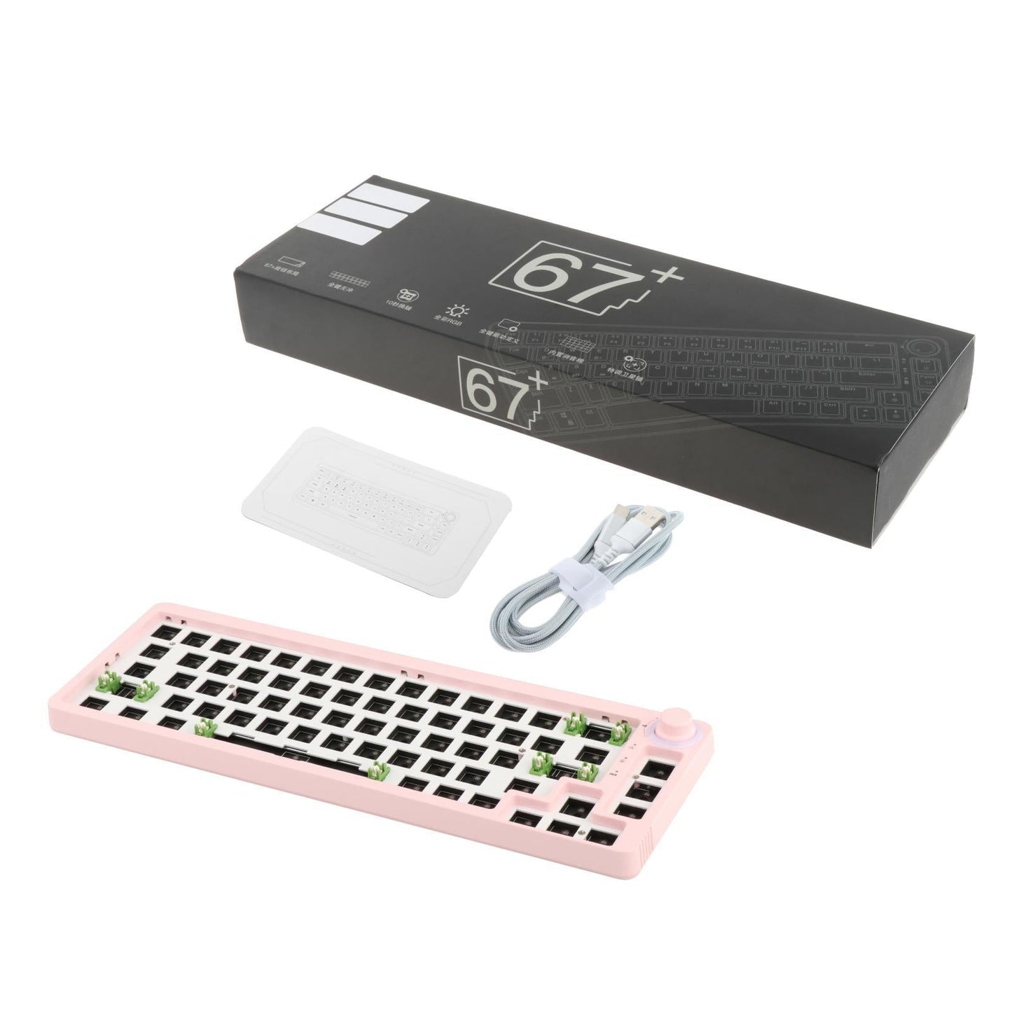 TM680 Hot Swap Mechanical Keyboard Kit RGB Backlight Wireless Pink