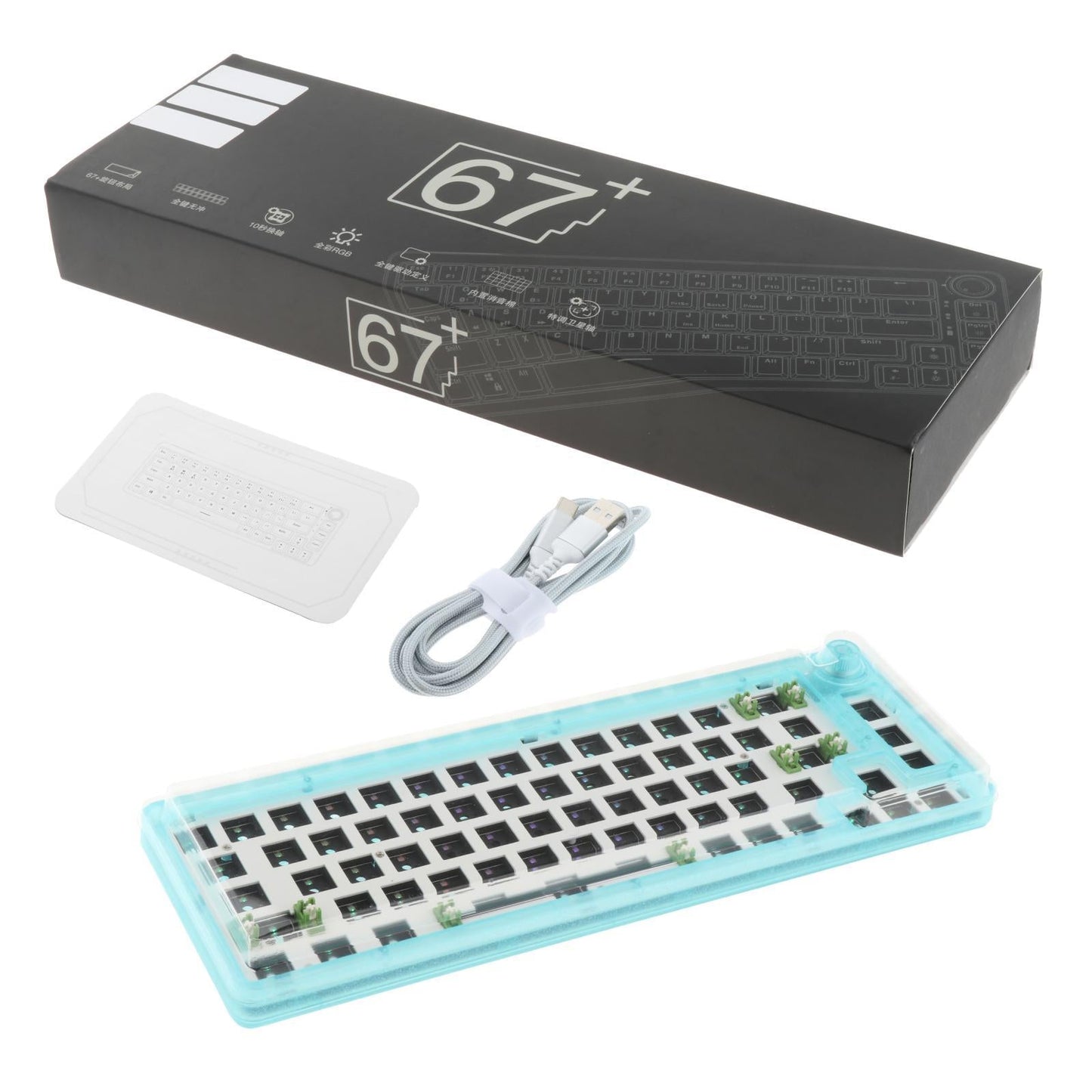 TM680 Hot Swap Mechanical Keyboard Kit RGB Backlight Wireless blue