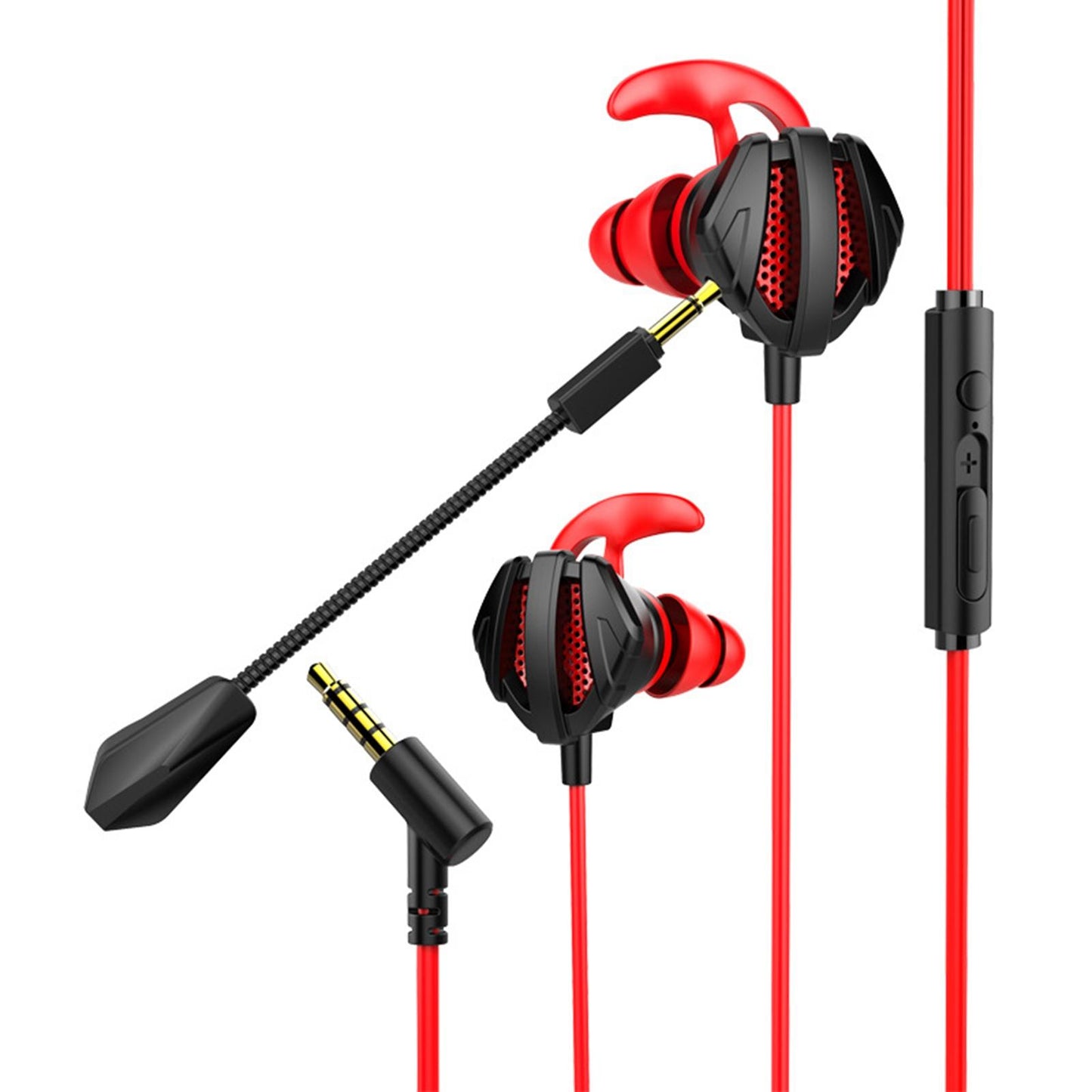 Gaming in Ear Headset Deep Bass for Laptop Games Mobile & PC G6 Black Red