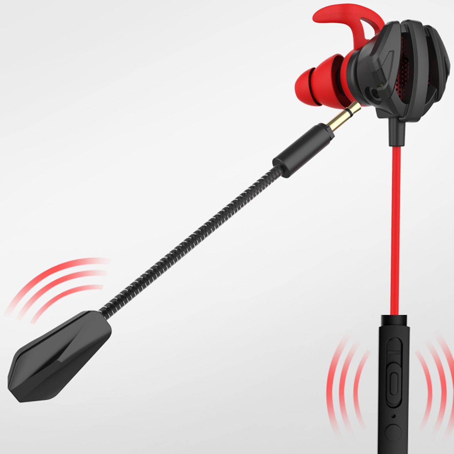 Gaming in Ear Headset Deep Bass for Laptop Games Mobile & PC G6 Black Red