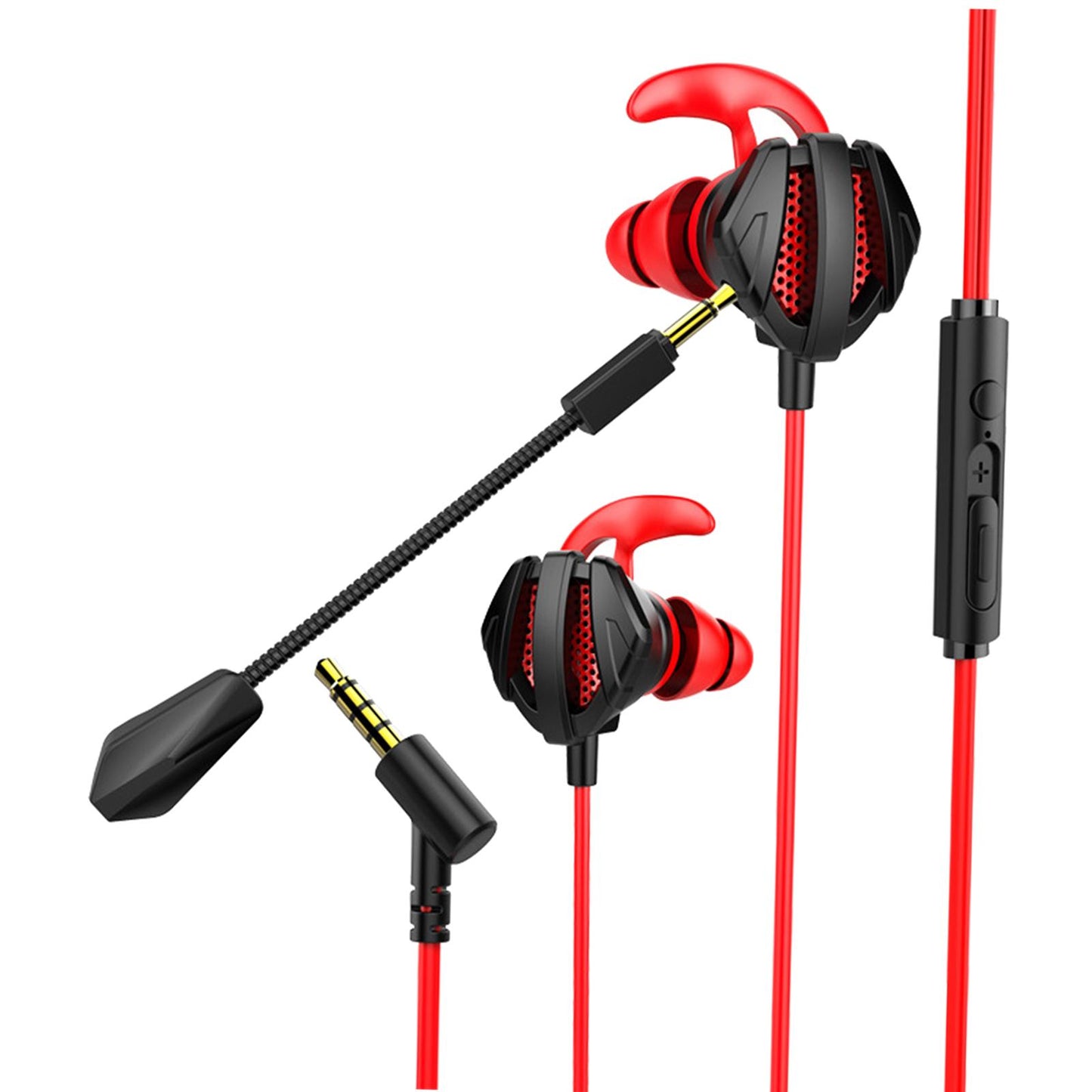 Gaming in Ear Headset Deep Bass for Laptop Games Mobile & PC G6 Black Red