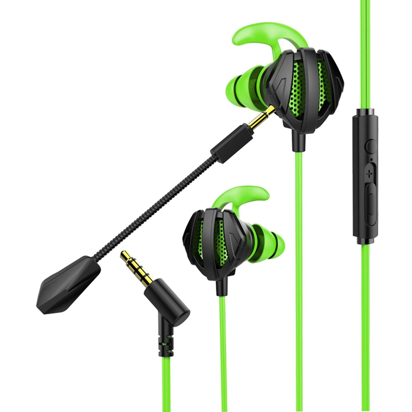 Gaming in Ear Headset Deep Bass for Laptop Games Mobile & PC G6 Black Green