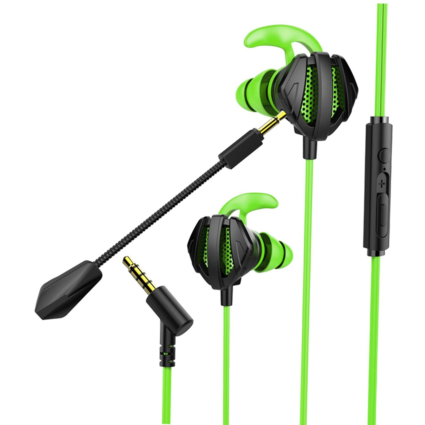 Gaming in Ear Headset Deep Bass for Laptop Games Mobile & PC G6 Black Green