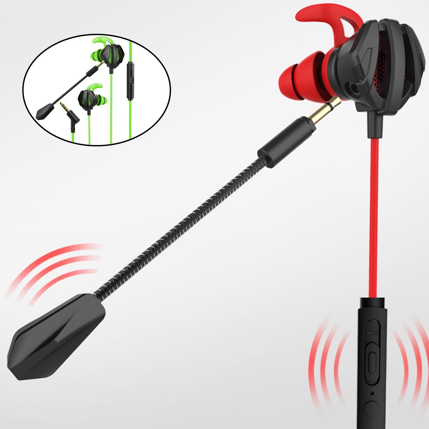 Gaming in Ear Headset Deep Bass for Laptop Games Mobile & PC G6 Black Green