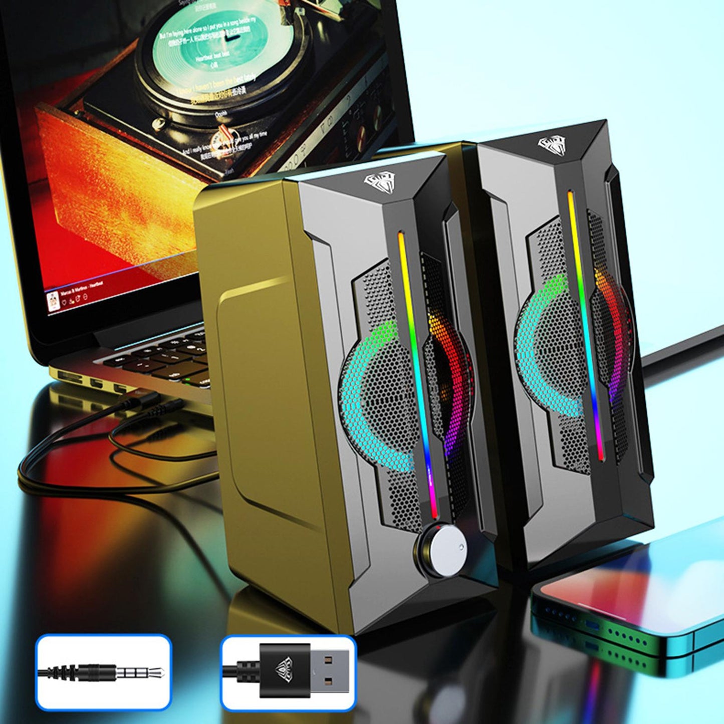 Speaker Bass Surround 3D Surround for Home Notebook Computer PC Home Theater