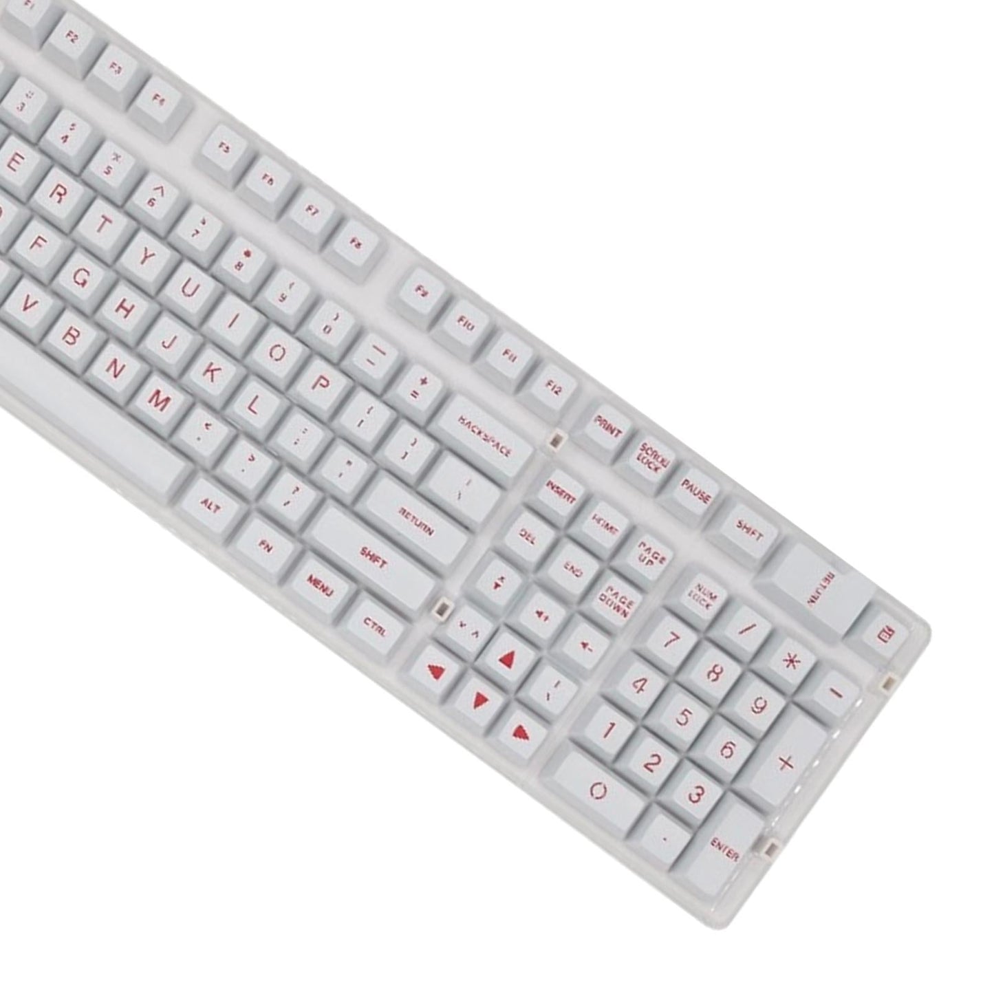 SA Profile 108 Keys Set Keycaps for Mechanical Keyboard White Red Letters