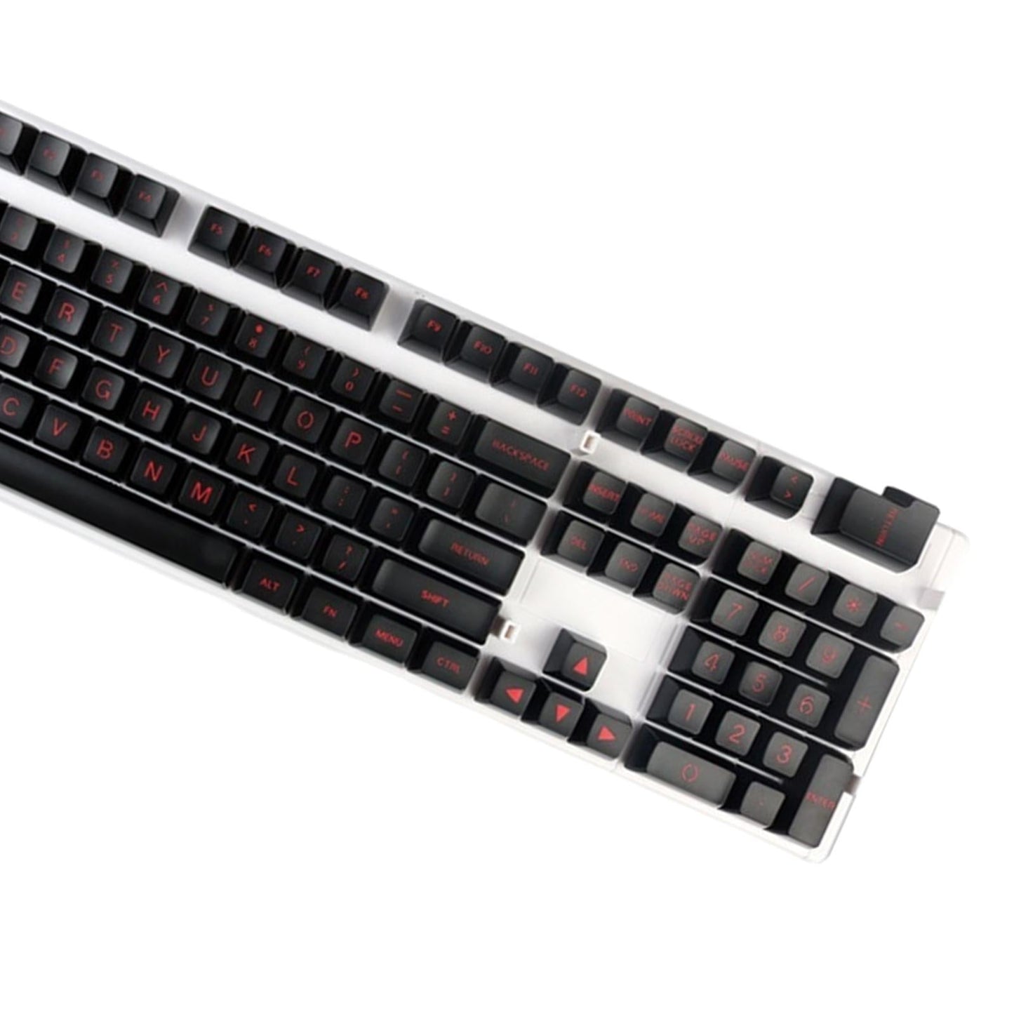 SA Profile 108 Keys Set Keycaps for Mechanical Keyboard Black Red Letters