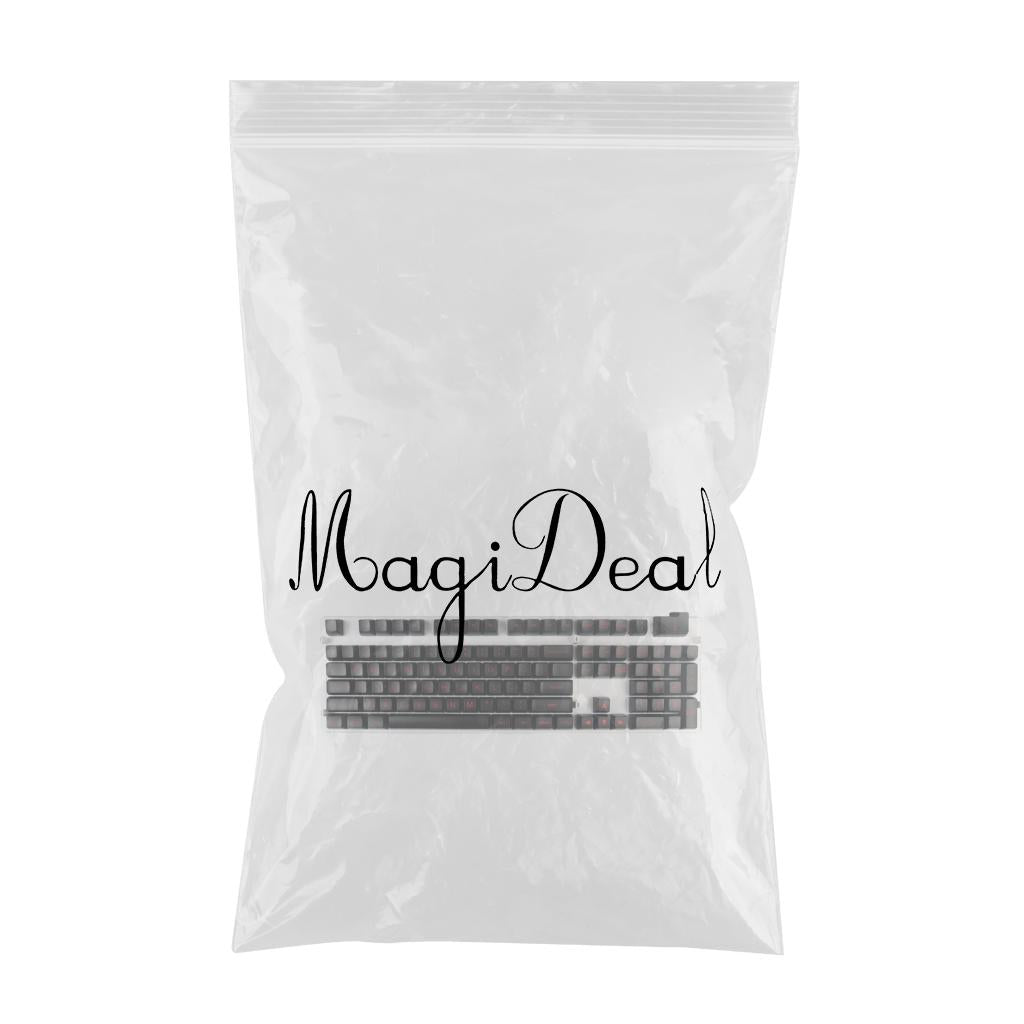 SA Profile 108 Keys Set Keycaps for Mechanical Keyboard Black Red Letters