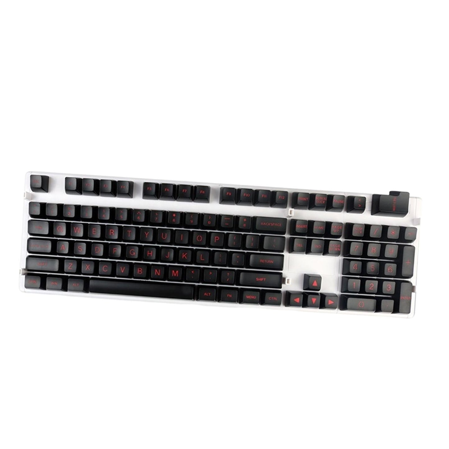 SA Profile 108 Keys Set Keycaps for Mechanical Keyboard Black Red Letters
