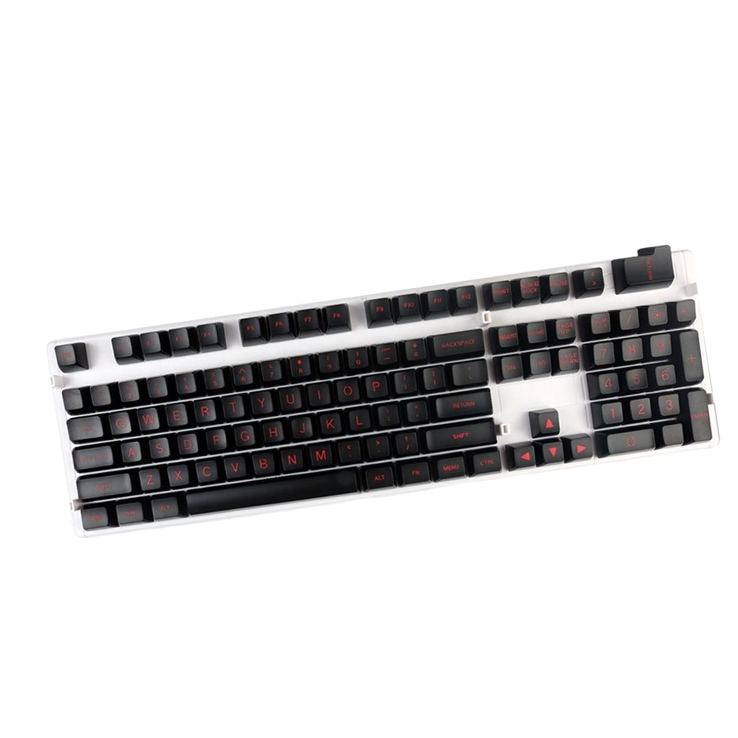 SA Profile 108 Keys Set Keycaps for Mechanical Keyboard Black Red Letters