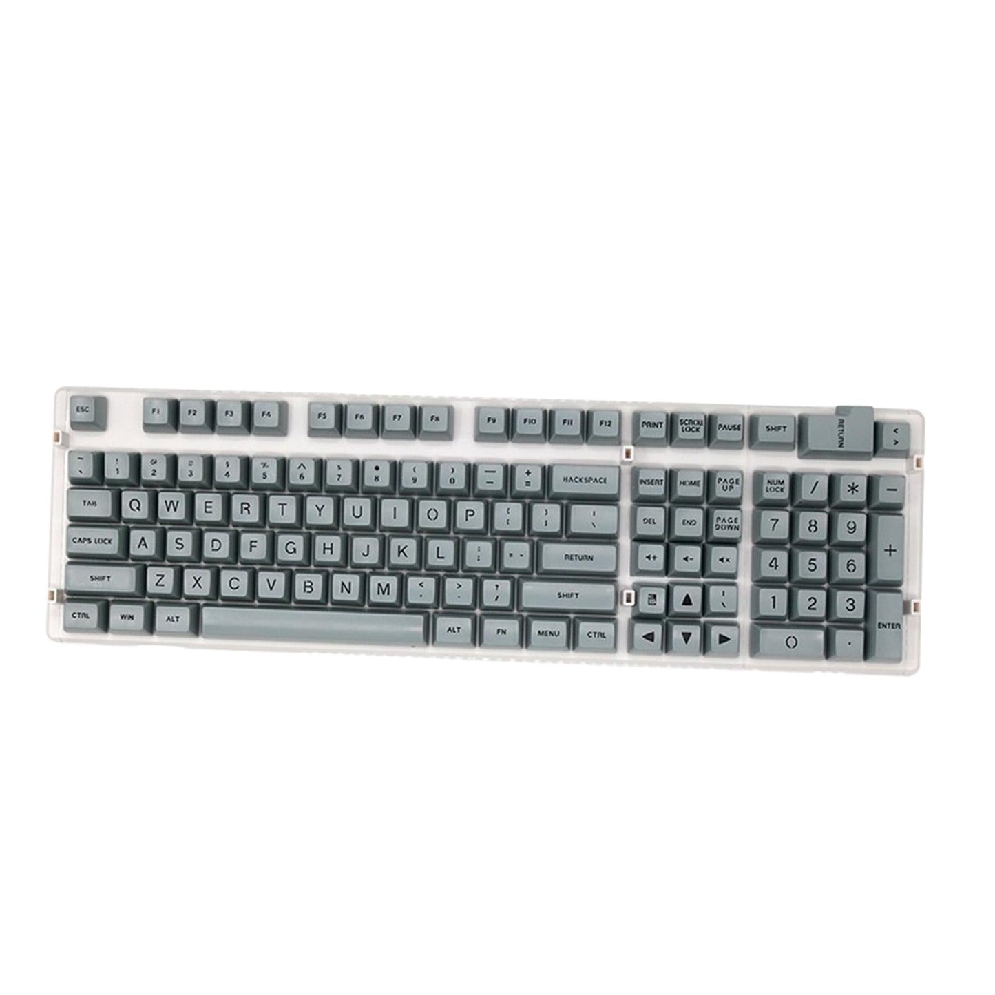 SA Profile 108 Keys Set Keycaps for Mechanical Keyboard Gray Black Letters