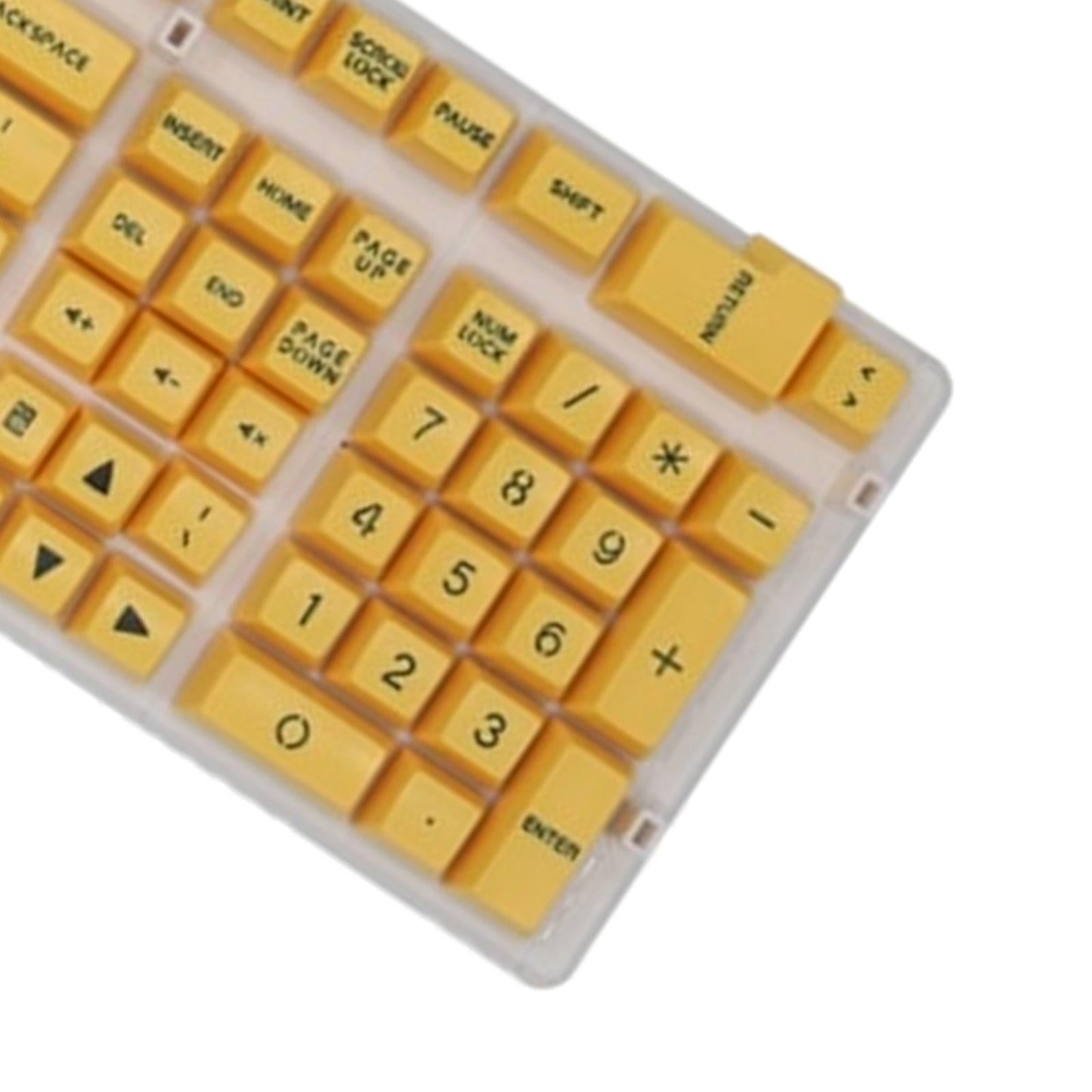SA Profile 108 Keys Set Keycaps for Mechanical Keyboard Yellow Black Letters