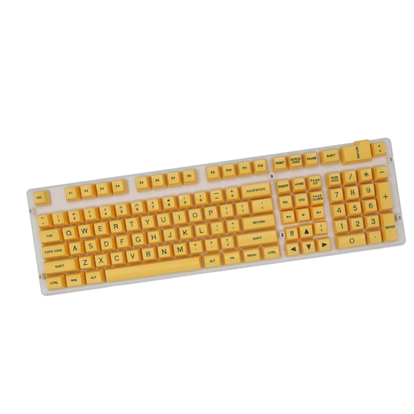 SA Profile 108 Keys Set Keycaps for Mechanical Keyboard Yellow Black Letters