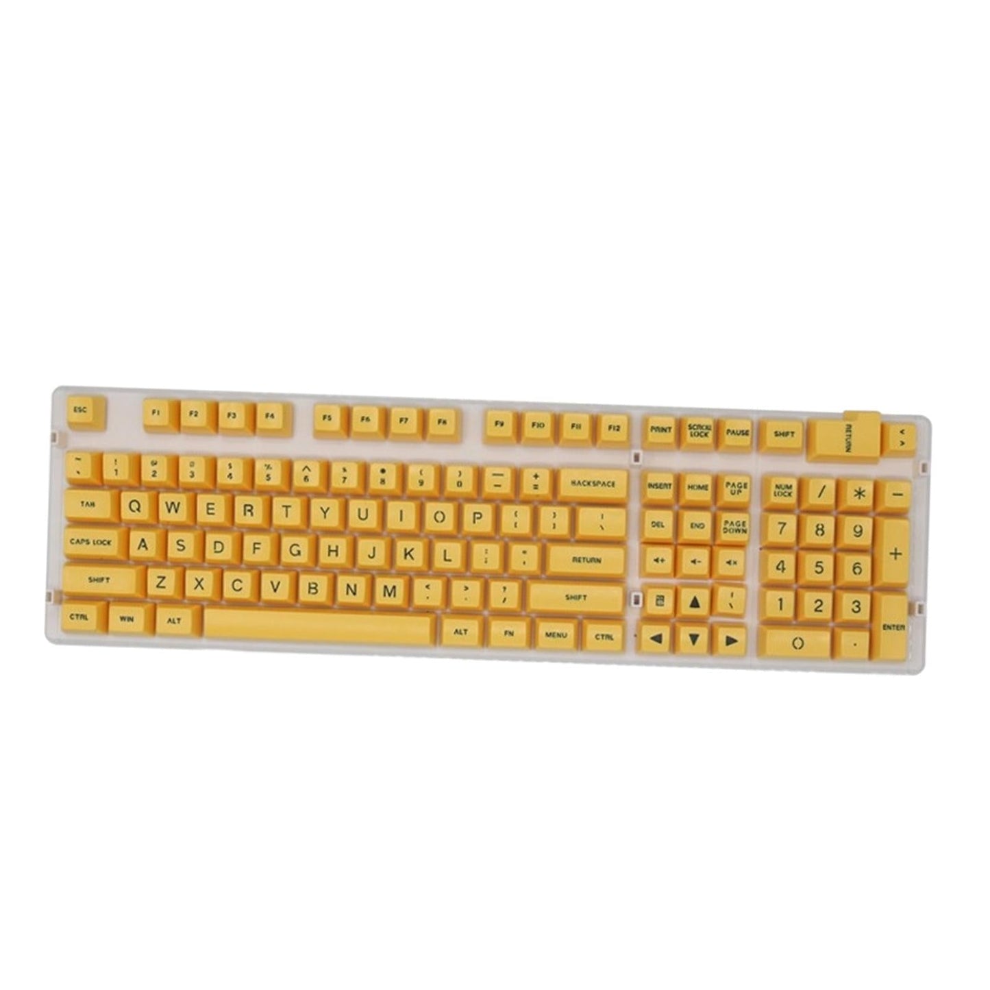 SA Profile 108 Keys Set Keycaps for Mechanical Keyboard Yellow Black Letters