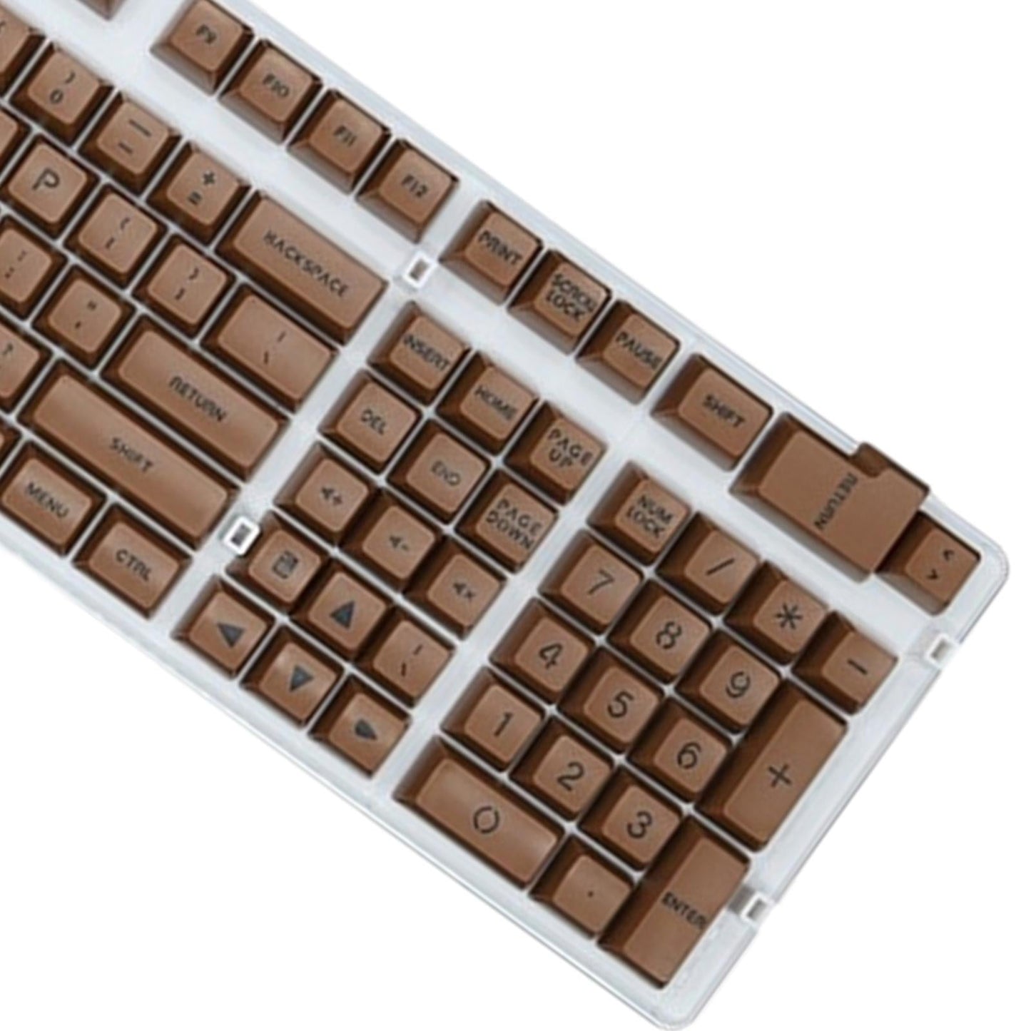 SA Profile 108 Keys Set Keycaps for Mechanical Keyboard Brown Black Letters