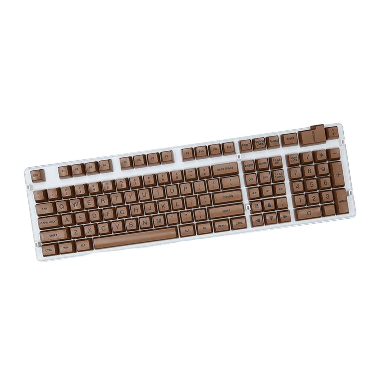 SA Profile 108 Keys Set Keycaps for Mechanical Keyboard Brown Black Letters