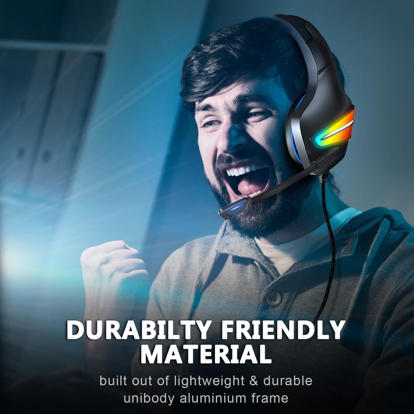 Gaming Headset Stereo Comfortable Over-Ear for Laptop Competition Movie Dark Blue