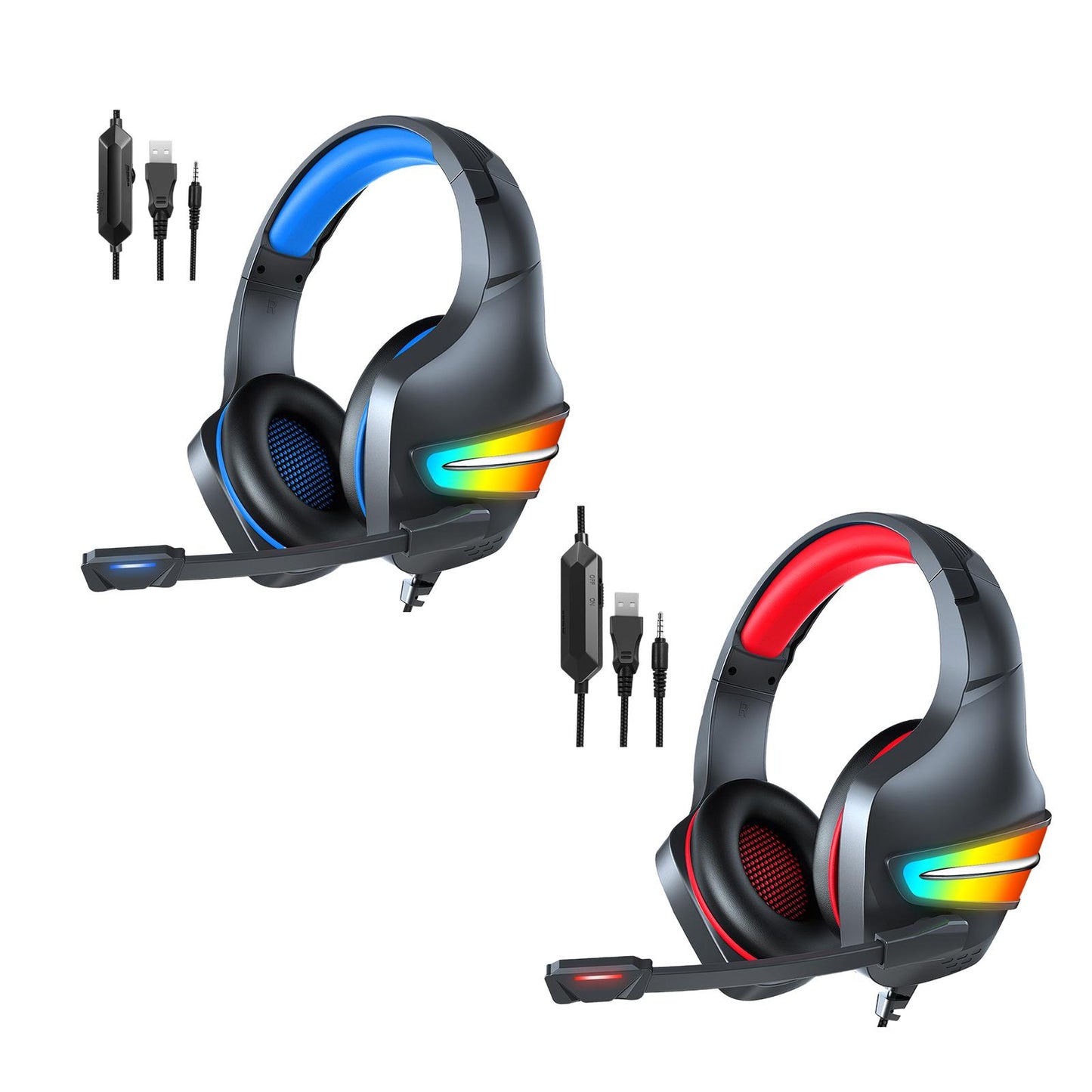 Gaming Headset Stereo Comfortable Over-Ear for Laptop Competition Movie Dark Blue