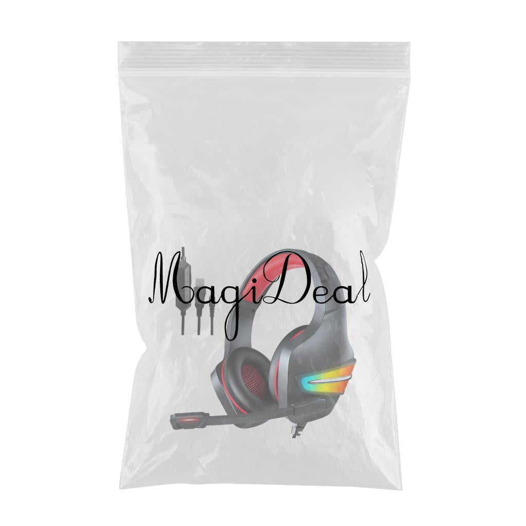 Gaming Headset Stereo Comfortable Over-Ear for Laptop Competition Movie Black Red