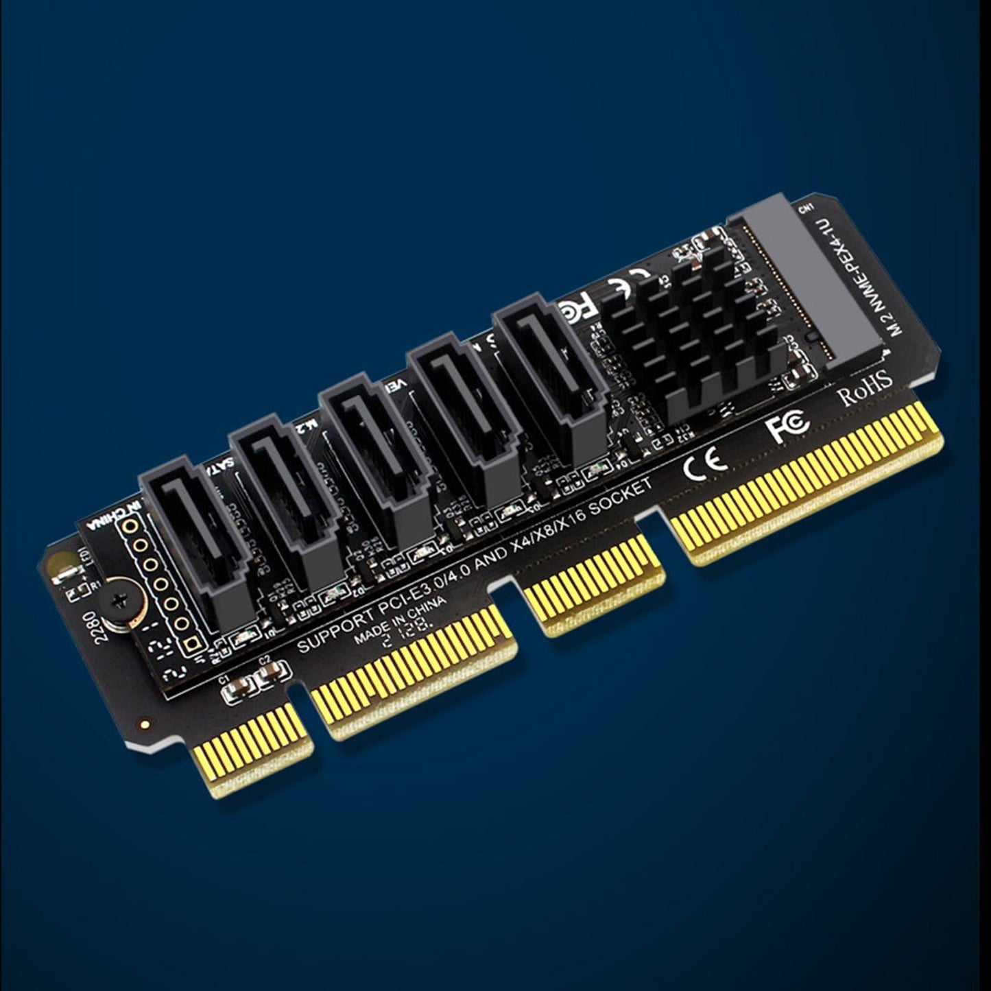 Adapter Card Hard Disk SI-Pex40139 Jmb585 Chipset 5 Port for PCIe PC Desktop