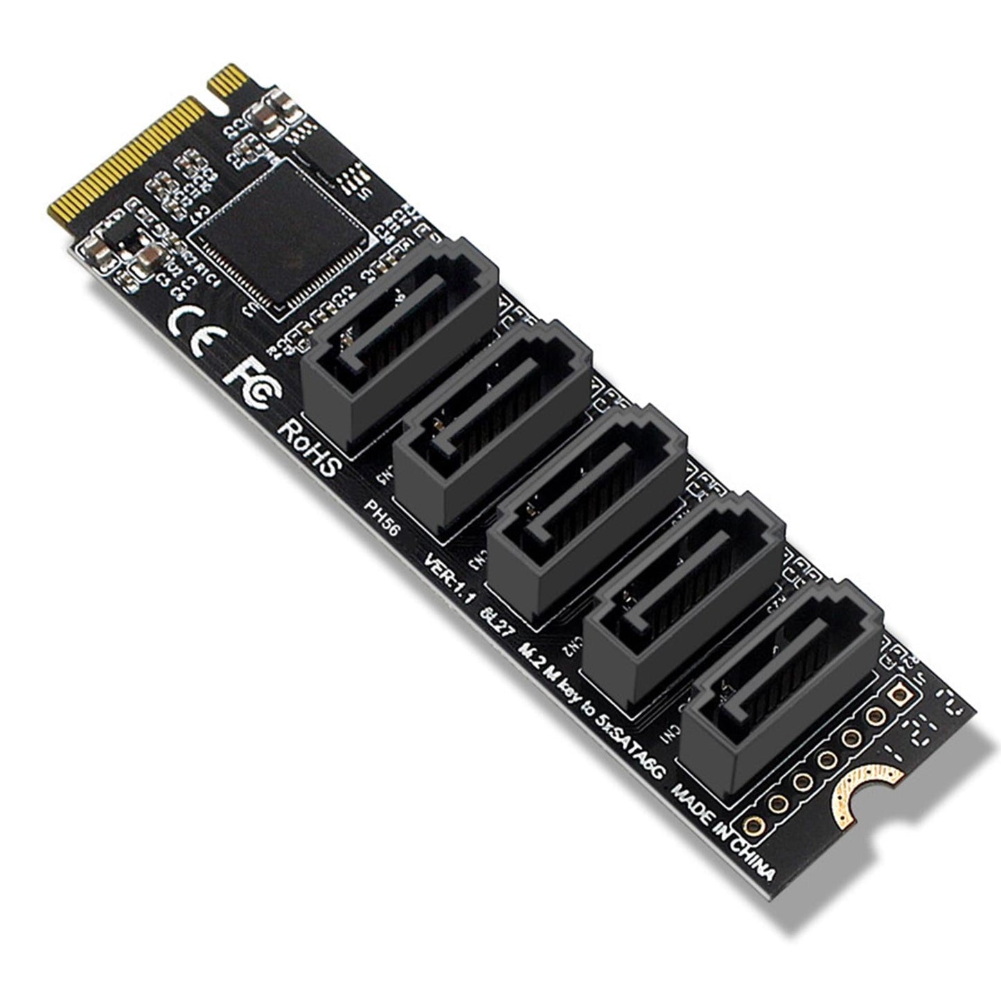Adapter Card Hard Disk SI-Pex40139 Jmb585 Chipset 5 Port for PCIe PC Desktop
