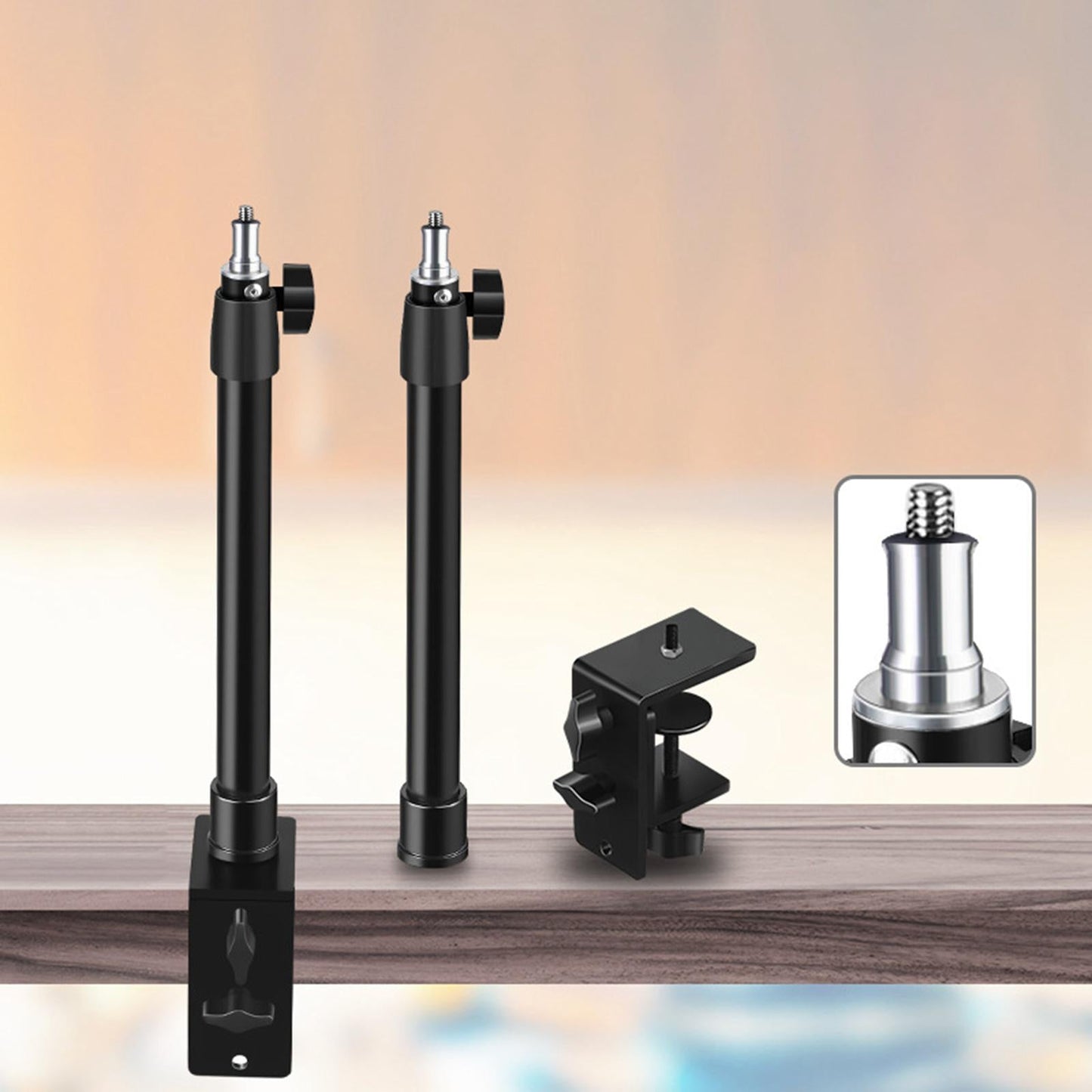 Desk Mount Stand Adjustable Standard for Smartphone Panel Light DSLR Camera