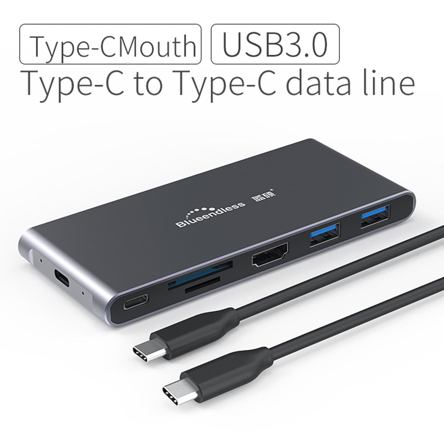 USB C Docking Station Ethernet Video for Windows Laptop Phone 6 in 1 NGFF