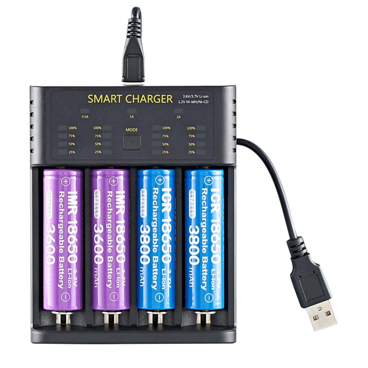 18650 Batteries Charger 4-Slot for LI-Ion Batteries 10440 14500 14650 16340