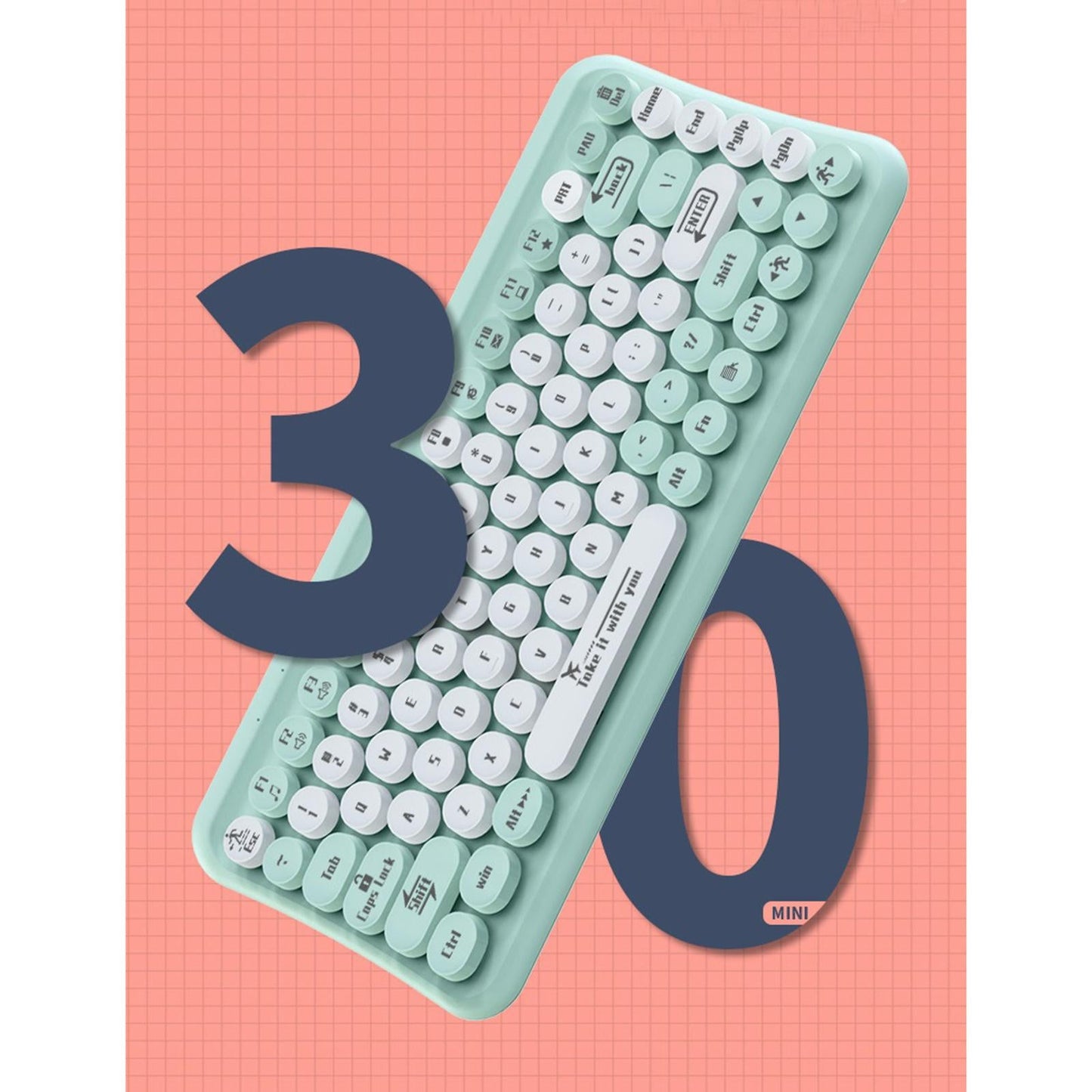 2.4G 85 Key Cordless Keyboard Mouse Set Full Size Quiet for PC Laptop Home Green