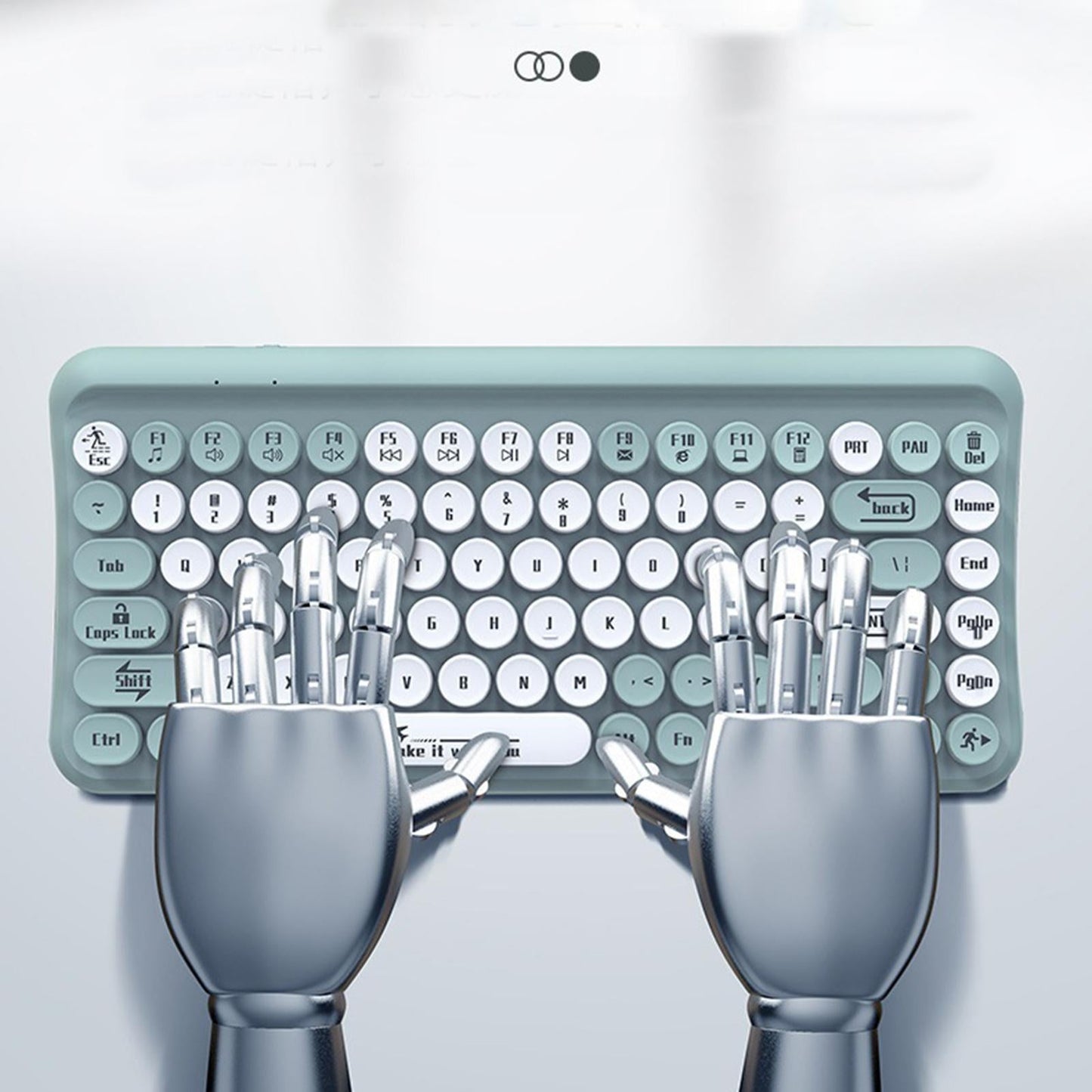 2.4G 85 Key Cordless Keyboard Mouse Set Full Size Quiet for PC Laptop Home Green