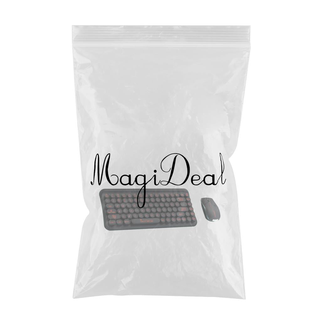 2.4G 85 Key Cordless Keyboard Mouse Set Full Size Quiet for PC Laptop Home Black